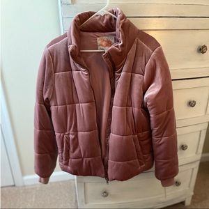 GB (Dillard’s) Velvet Quilted Puffer Jacket